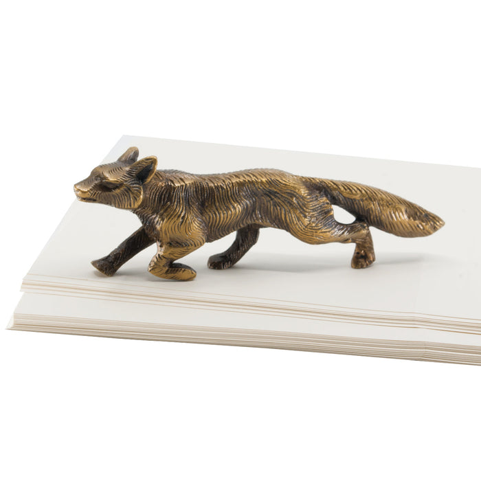 Running Fox Brass Paper Weight